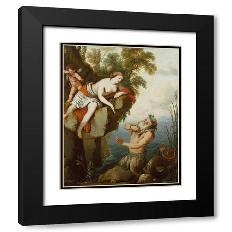 Glaucus and Scylla Black Modern Wood Framed Art Print with Double Matting by de La Hyre, Laurent