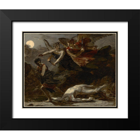 Justice and Divine Vengeance Pursuing Crime Black Modern Wood Framed Art Print with Double Matting by Prudhon, Pierre-Paul