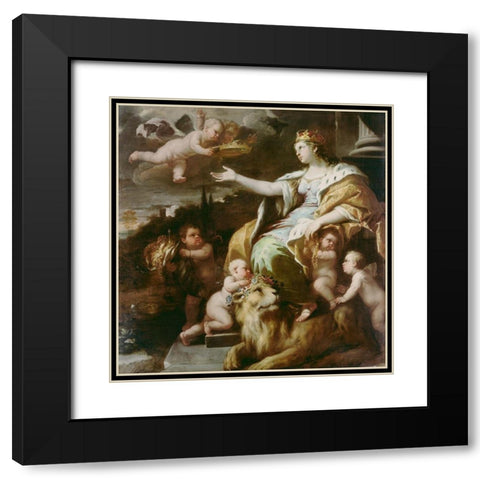 Allegory of Magnanimity Black Modern Wood Framed Art Print with Double Matting by Giordano, Luca