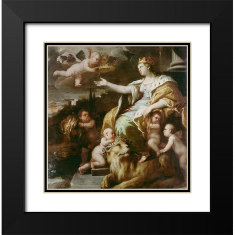 Allegory of Magnanimity Black Modern Wood Framed Art Print with Double Matting by Giordano, Luca