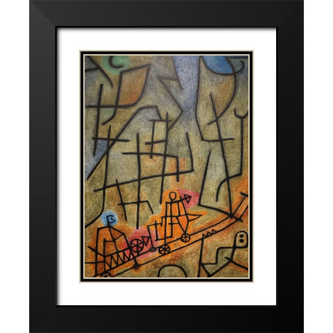 Conquest of the Mountain, 1939 Black Modern Wood Framed Art Print with Double Matting by Klee, Paul