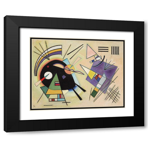 Black and Violet, 1923 Black Modern Wood Framed Art Print with Double Matting by Kandinsky, Wassily