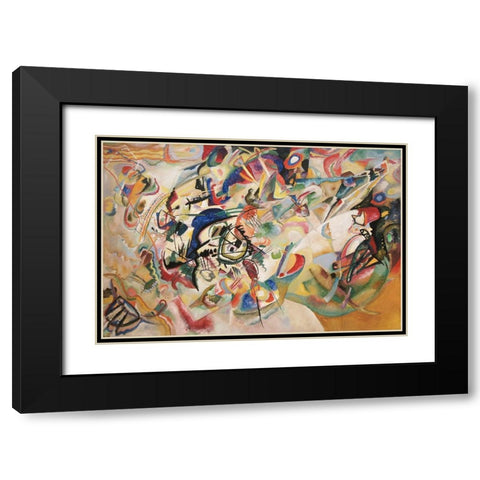 Composition VII, 1913 Black Modern Wood Framed Art Print with Double Matting by Kandinsky, Wassily