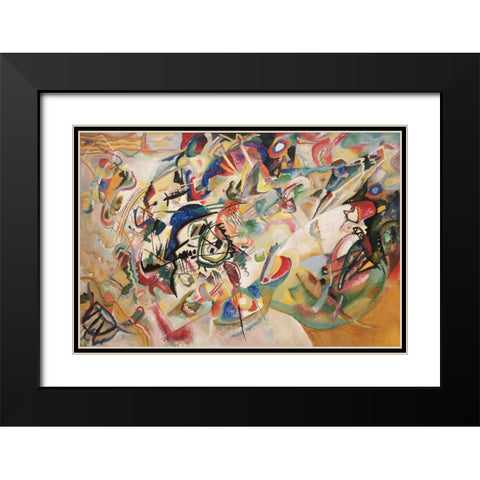 Composition VII, 1913 Black Modern Wood Framed Art Print with Double Matting by Kandinsky, Wassily
