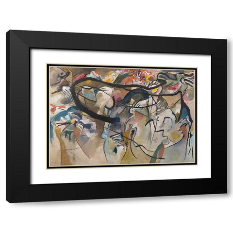 Composition V, 1911 Black Modern Wood Framed Art Print with Double Matting by Kandinsky, Wassily