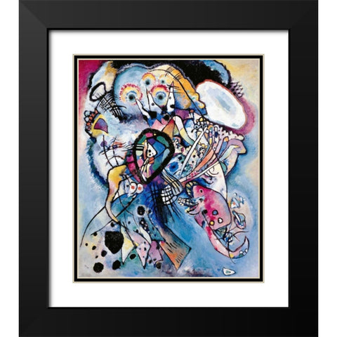 Two Ovals, 1919 Black Modern Wood Framed Art Print with Double Matting by Kandinsky, Wassily