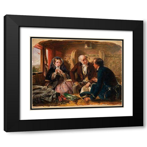 First Class - The Meeting, 1855 Black Modern Wood Framed Art Print with Double Matting by Solomon, Abraham