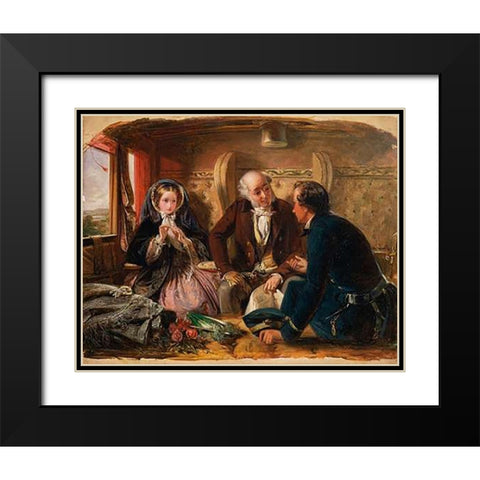 First Class - The Meeting, 1855 Black Modern Wood Framed Art Print with Double Matting by Solomon, Abraham