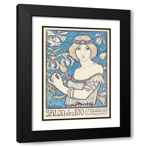 Salon des Cent Black Modern Wood Framed Art Print with Double Matting by Berthon, Paul
