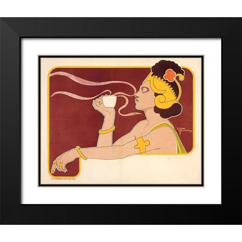 Rajah Black Modern Wood Framed Art Print with Double Matting by Meunier, Henri Georges Jean Isidore