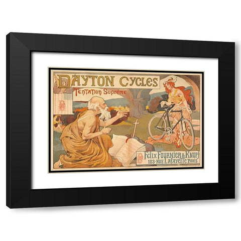 Dayton Cycles Black Modern Wood Framed Art Print with Double Matting by Thiriet, Henry