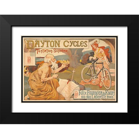Dayton Cycles Black Modern Wood Framed Art Print with Double Matting by Thiriet, Henry