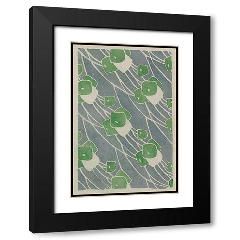 Green Geometric Black Modern Wood Framed Art Print with Double Matting by Overbeck, Hannah Borger