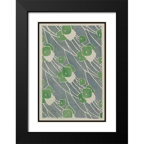 Green Geometric Black Modern Wood Framed Art Print with Double Matting by Overbeck, Hannah Borger