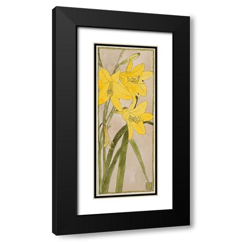 Yellow Daylily Black Modern Wood Framed Art Print with Double Matting by Overbeck, Hannah Borger