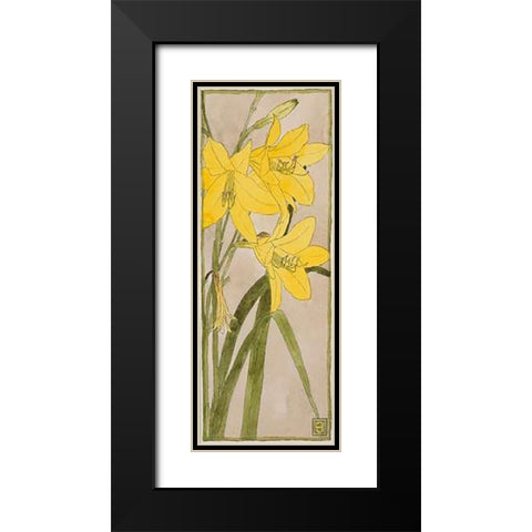 Yellow Daylily Black Modern Wood Framed Art Print with Double Matting by Overbeck, Hannah Borger