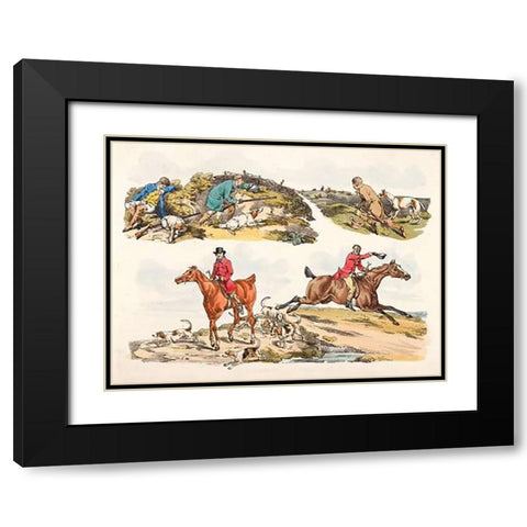 Hare Hunting, 1817 Black Modern Wood Framed Art Print with Double Matting by Alken, Henry Thomas