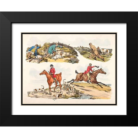 Hare Hunting, 1817 Black Modern Wood Framed Art Print with Double Matting by Alken, Henry Thomas