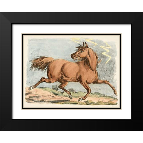 Brown Horse Running, 1817 Black Modern Wood Framed Art Print with Double Matting by Alken, Henry Thomas