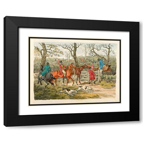 Sportsmen Within An Enclosure, 1817 Black Modern Wood Framed Art Print with Double Matting by Alken, Henry Thomas