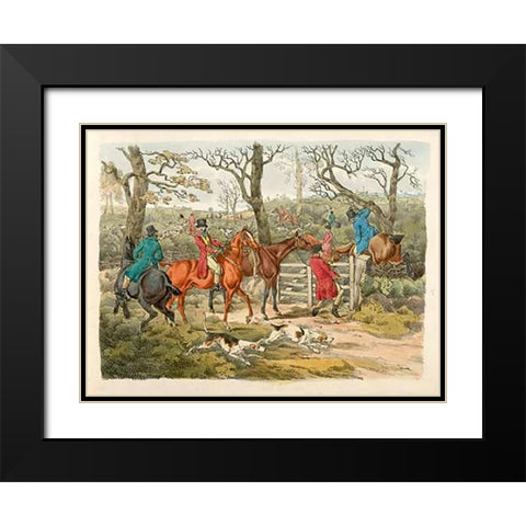 Sportsmen Within An Enclosure, 1817 Black Modern Wood Framed Art Print with Double Matting by Alken, Henry Thomas