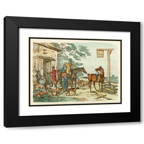 Hunters Before Hunting, 1817 Black Modern Wood Framed Art Print with Double Matting by Alken, Henry Thomas