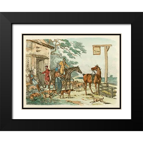 Hunters Before Hunting, 1817 Black Modern Wood Framed Art Print with Double Matting by Alken, Henry Thomas