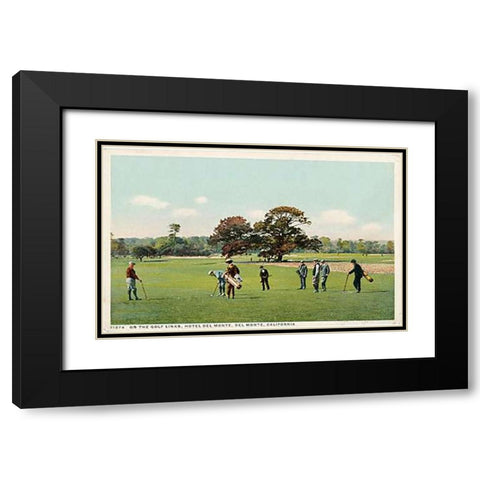 On The Golf Links Hotel Del Monte, Del Monte, Calif., 1898 Black Modern Wood Framed Art Print with Double Matting by Detroit Publishing Co.