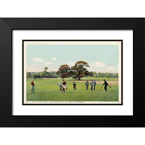 On The Golf Links Hotel Del Monte, Del Monte, Calif., 1898 Black Modern Wood Framed Art Print with Double Matting by Detroit Publishing Co.
