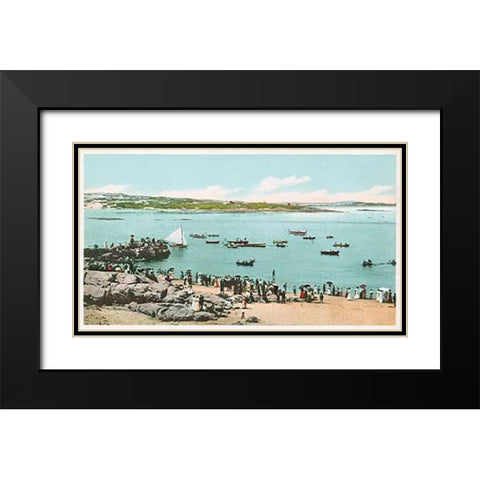 Water Sports At Annisquam, Glouchester, Mass., 1898 Black Modern Wood Framed Art Print with Double Matting by Detroit Publishing Co.