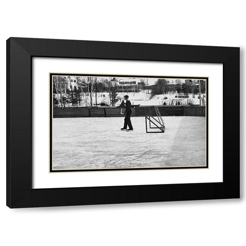 Winter Sports. Hanover, New Hampshire, 1936 Black Modern Wood Framed Art Print with Double Matting by Rothstein, Arthur