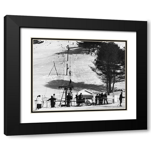 Ski Tow - Hanover, New Hampshire, 1936 Black Modern Wood Framed Art Print with Double Matting by Rothstein, Arthur