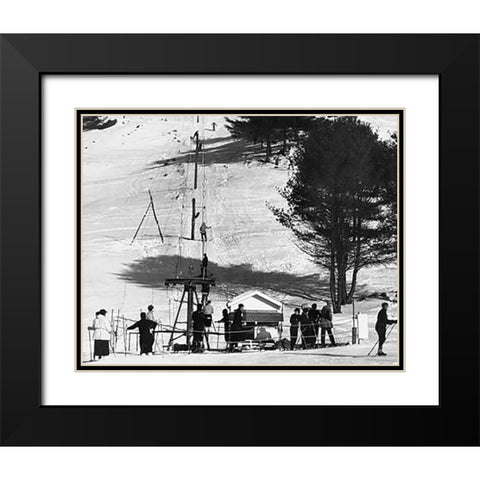 Ski Tow - Hanover, New Hampshire, 1936 Black Modern Wood Framed Art Print with Double Matting by Rothstein, Arthur