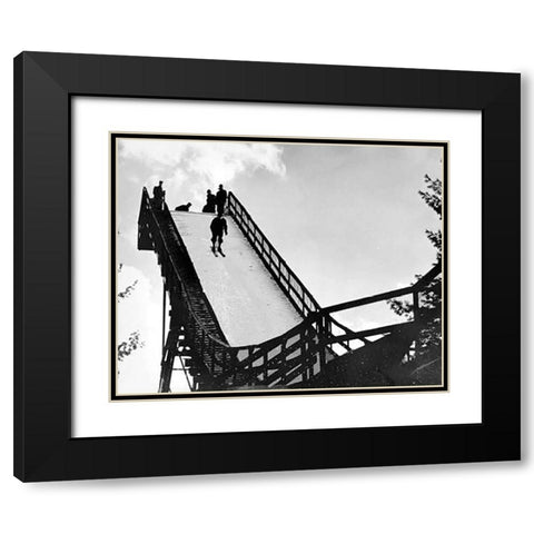 Ski Jump. Hanover, New Hampshire, 1936 Black Modern Wood Framed Art Print with Double Matting by Rothstein, Arthur