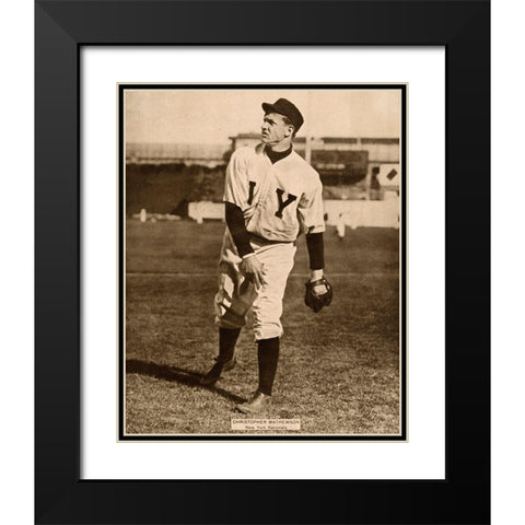 Christopher Mathewson, New York Nationals, 1880 Black Modern Wood Framed Art Print with Double Matting by Leopold Morse Goulston Baseball Collection,