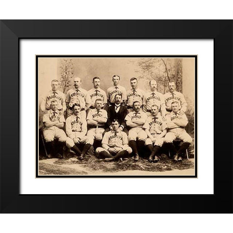 Brooklyn Baseball Club Black Modern Wood Framed Art Print with Double Matting by A.G. Spalding Baseball Collection