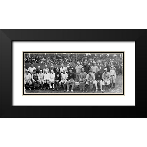 Boston. And H. Teams Black Modern Wood Framed Art Print with Double Matting by A.G. Spalding Baseball Collection