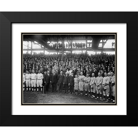 Washington Baseball - Teams and Spectators, 1924 Black Modern Wood Framed Art Print with Double Matting by Harris and Ewing Collection