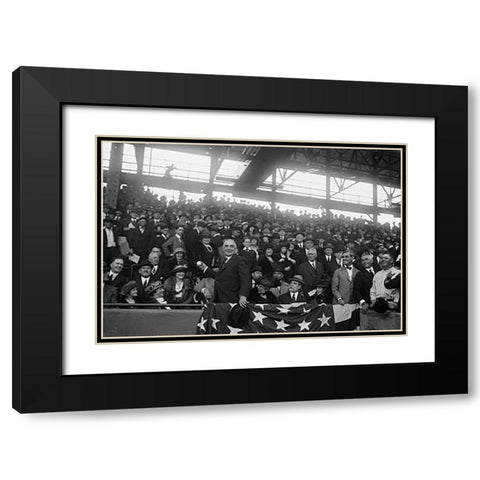 President Harding at Baseball Game, Washington Black Modern Wood Framed Art Print with Double Matting by Harris and Ewing Collection