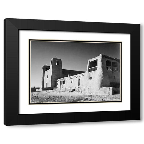 Church, Acoma Pueblo, New Mexico - National Parks and Monuments, ca. 1933-1942 Black Modern Wood Framed Art Print with Double Matting by Adams, Ansel