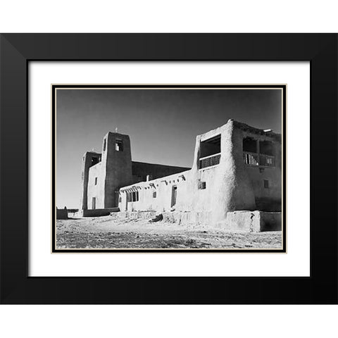 Church, Acoma Pueblo, New Mexico - National Parks and Monuments, ca. 1933-1942 Black Modern Wood Framed Art Print with Double Matting by Adams, Ansel