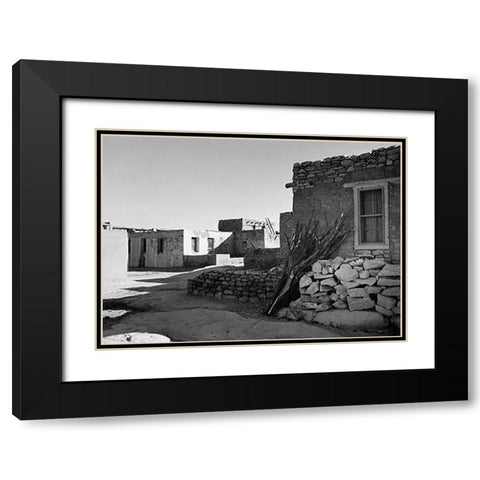 Street and Houses - Acoma Pueblo, New Mexico - National Parks and Monuments, ca. 1933-1942 Black Modern Wood Framed Art Print with Double Matting by Adams, Ansel