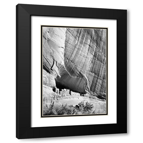 White House Ruin in Canyon de Chelly National Monument, Arizona, 1941 Black Modern Wood Framed Art Print with Double Matting by Adams, Ansel