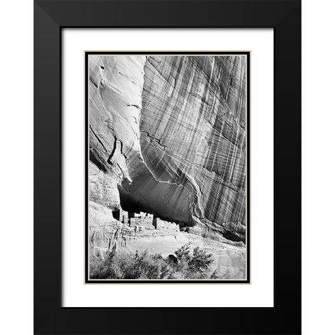 White House Ruin in Canyon de Chelly National Monument, Arizona, 1941 Black Modern Wood Framed Art Print with Double Matting by Adams, Ansel