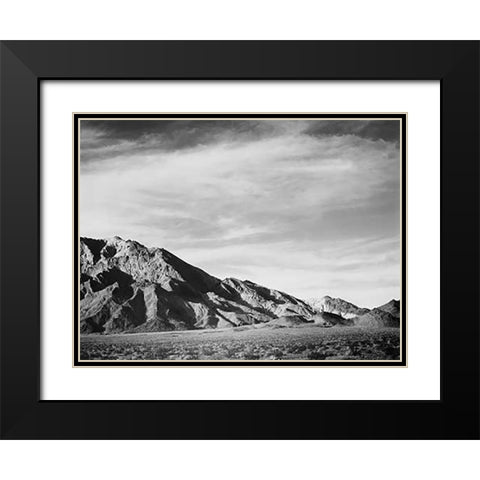 View of mountains near Death Valley, California - National Parks and Monuments, 1941 Black Modern Wood Framed Art Print with Double Matting by Adams, Ansel
