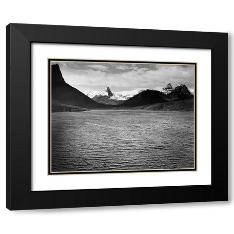 St. Marys Lake, Glacier National Park, Montana - National Parks and Monuments, 1941 Black Modern Wood Framed Art Print with Double Matting by Adams, Ansel