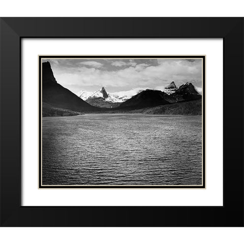 St. Marys Lake, Glacier National Park, Montana - National Parks and Monuments, 1941 Black Modern Wood Framed Art Print with Double Matting by Adams, Ansel