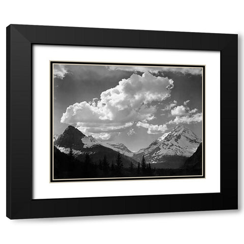 Trees in Glacier National Park, Montana - National Parks and Monuments, 1941 Black Modern Wood Framed Art Print with Double Matting by Adams, Ansel