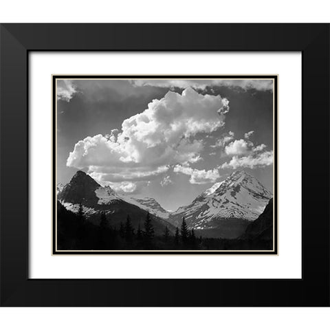 Trees in Glacier National Park, Montana - National Parks and Monuments, 1941 Black Modern Wood Framed Art Print with Double Matting by Adams, Ansel