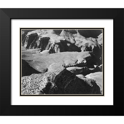 View from Yava Point, Grand Canyon National Park, Arizona - National Parks and Monuments, 1940 Black Modern Wood Framed Art Print with Double Matting by Adams, Ansel